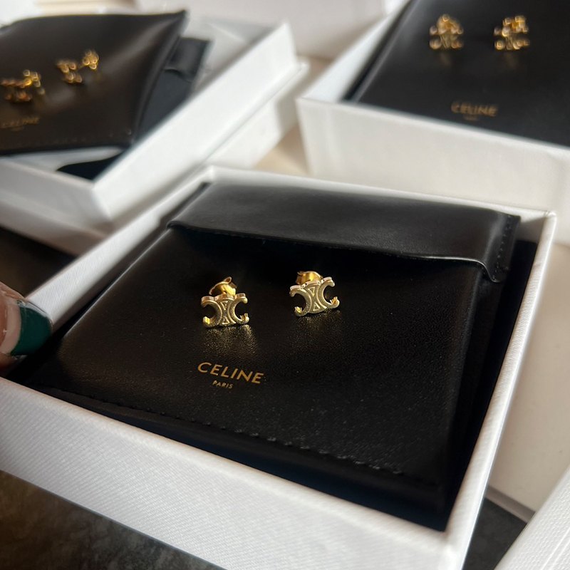 Celine 復古凱旋門經典耳環，金色復古款，全新商品，現貨在台